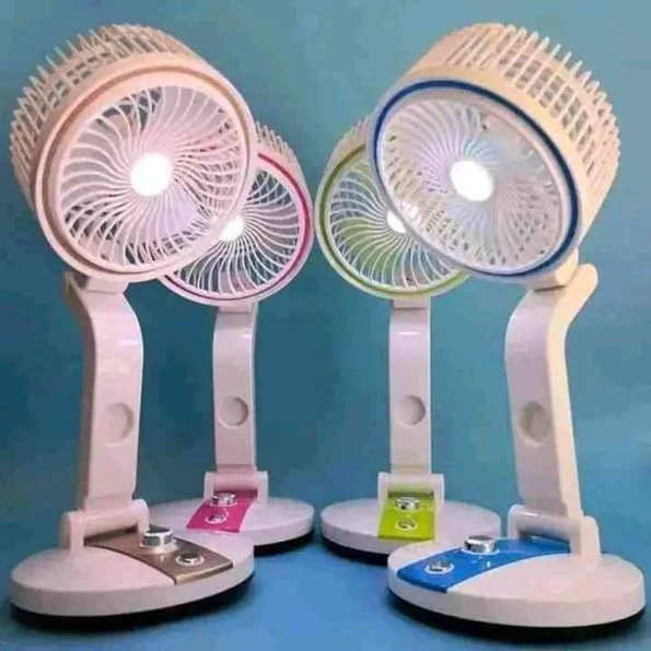 Rechargeable Table Fan with LED Light